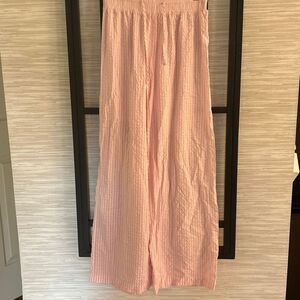 Bershka super soft pink and white Searsucker pajama pants size S polymide